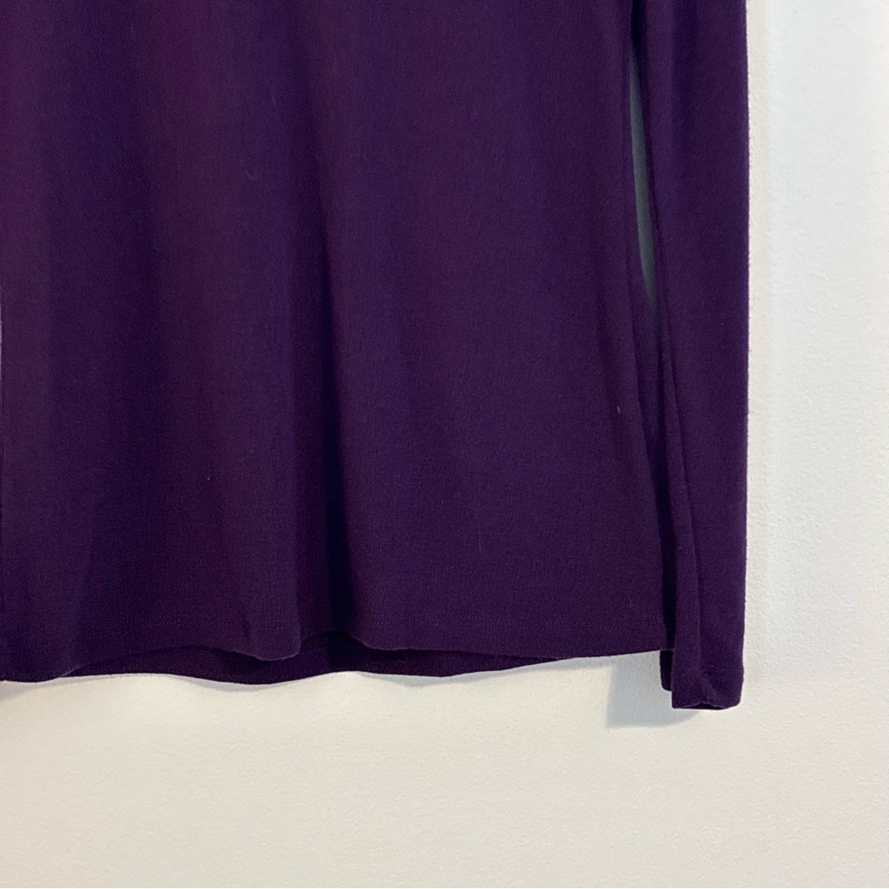 Charlotte Russe Purple Cowl Neck Stretch Top Size L - Picture 3 of 8
